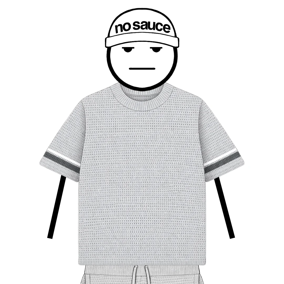 the crochet-knit striped tee - grey