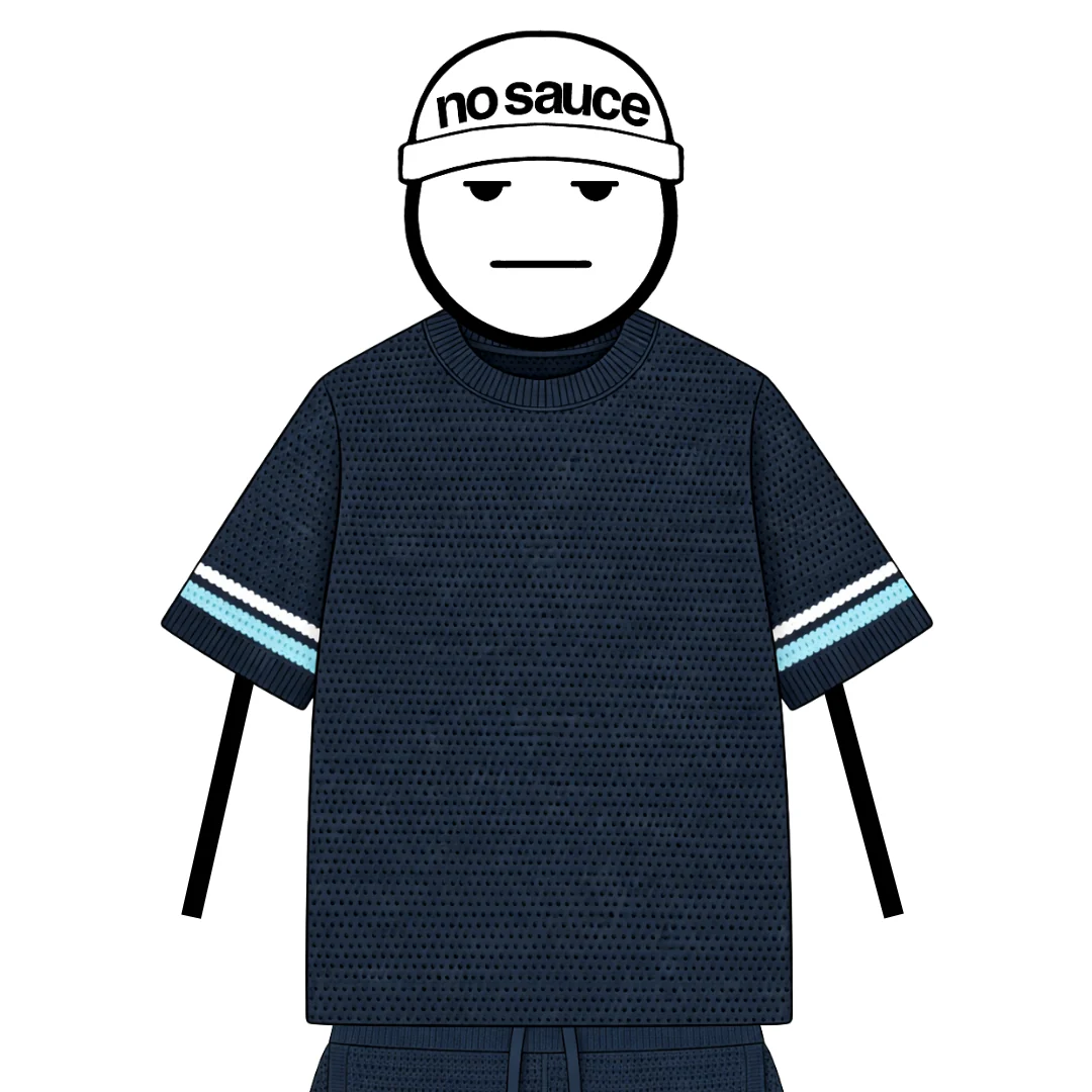 the crochet-knit striped tee - navy