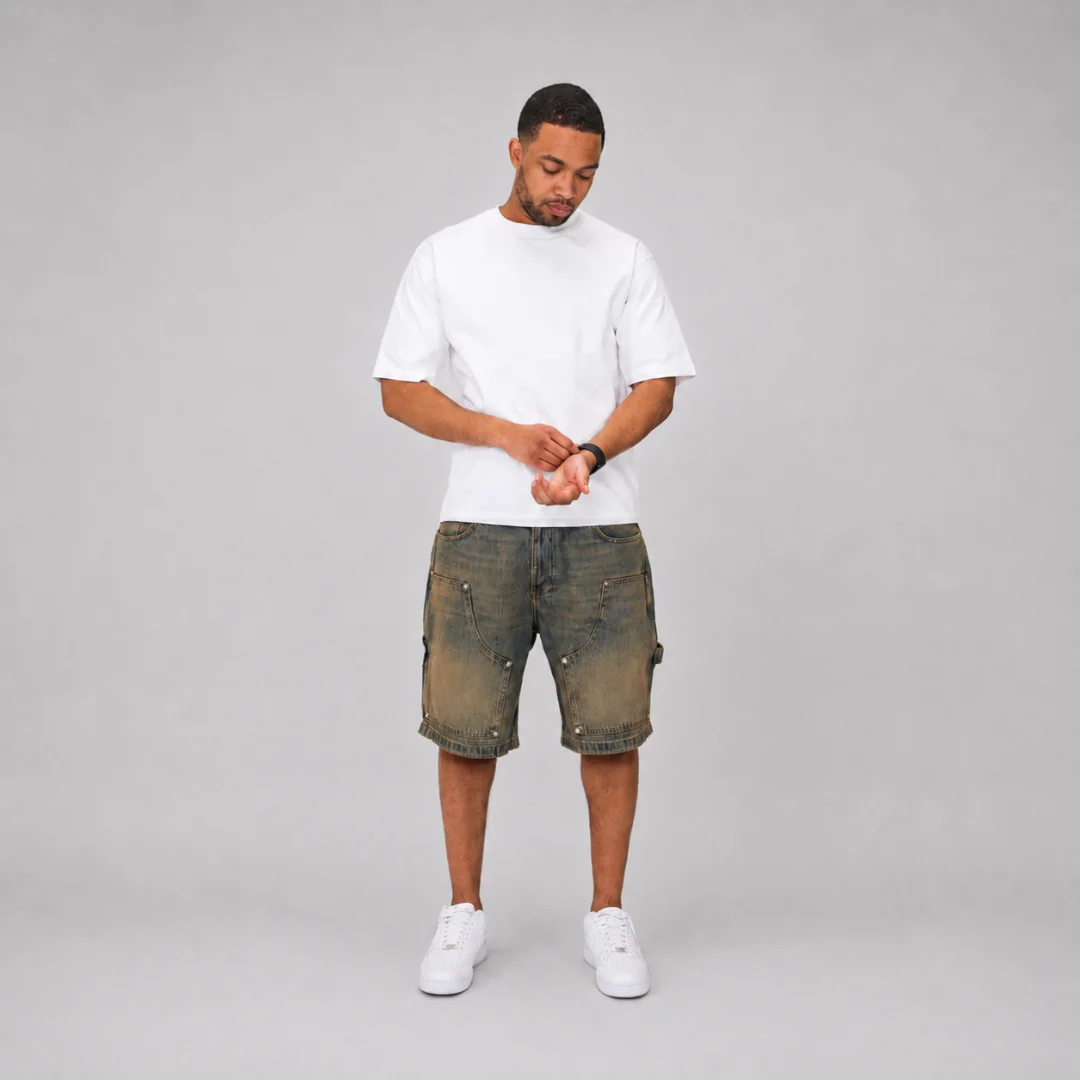 the denim carpenta' shorts - blue (mocha wash) - Image 3