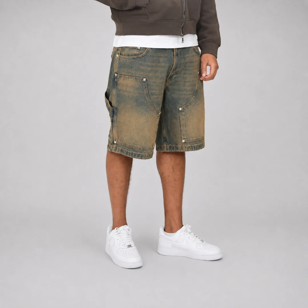 the denim carpenta' shorts - blue (mocha wash) - Image 4