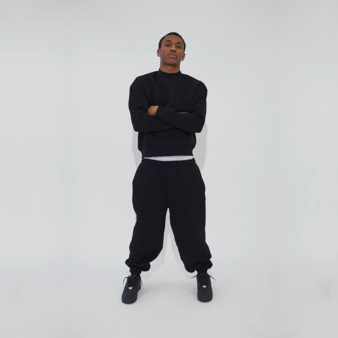 the baggy cuffed jogga' - black - Image 3