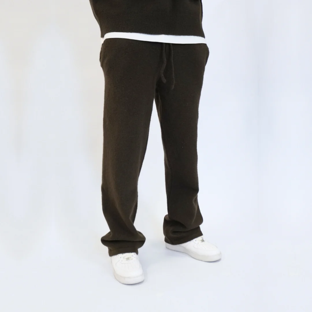 the soft-knit straight leg jogga' - brown - Image 5