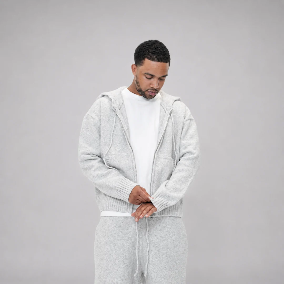 the soft-knit zippa' - grey - Image 4