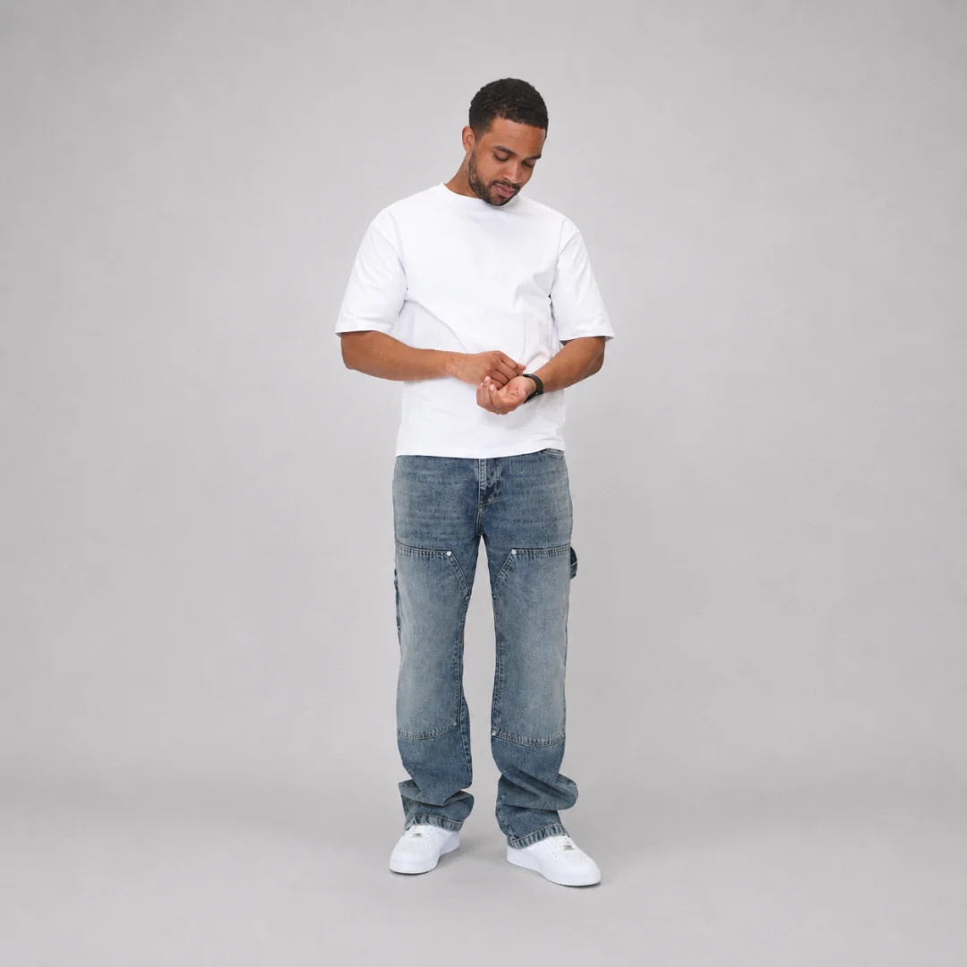 the straight leg carpenta’ jeans - blue - Image 3