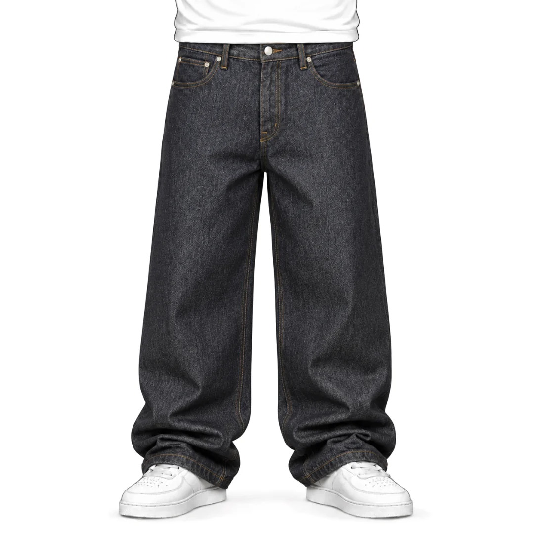 the raw denim straight leg jeans