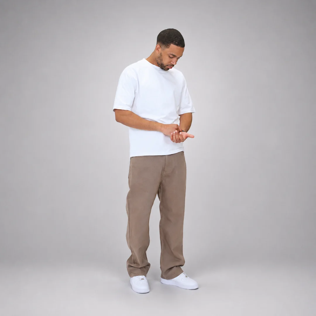 the straight leg jeans - washed brown - Image 3